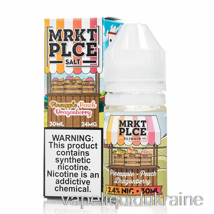 Vape Liquid Ukraine Pineapple Peach Dragonberry - MRKT Salts - 30mL 24mg